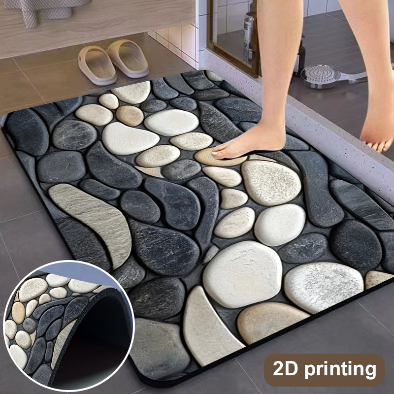 Bamboo Bath Mat - Tapete de Diatomita com Padrão de